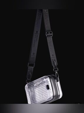 Hotel Collection Clear Hard-Shell Crossbody with Black Strap